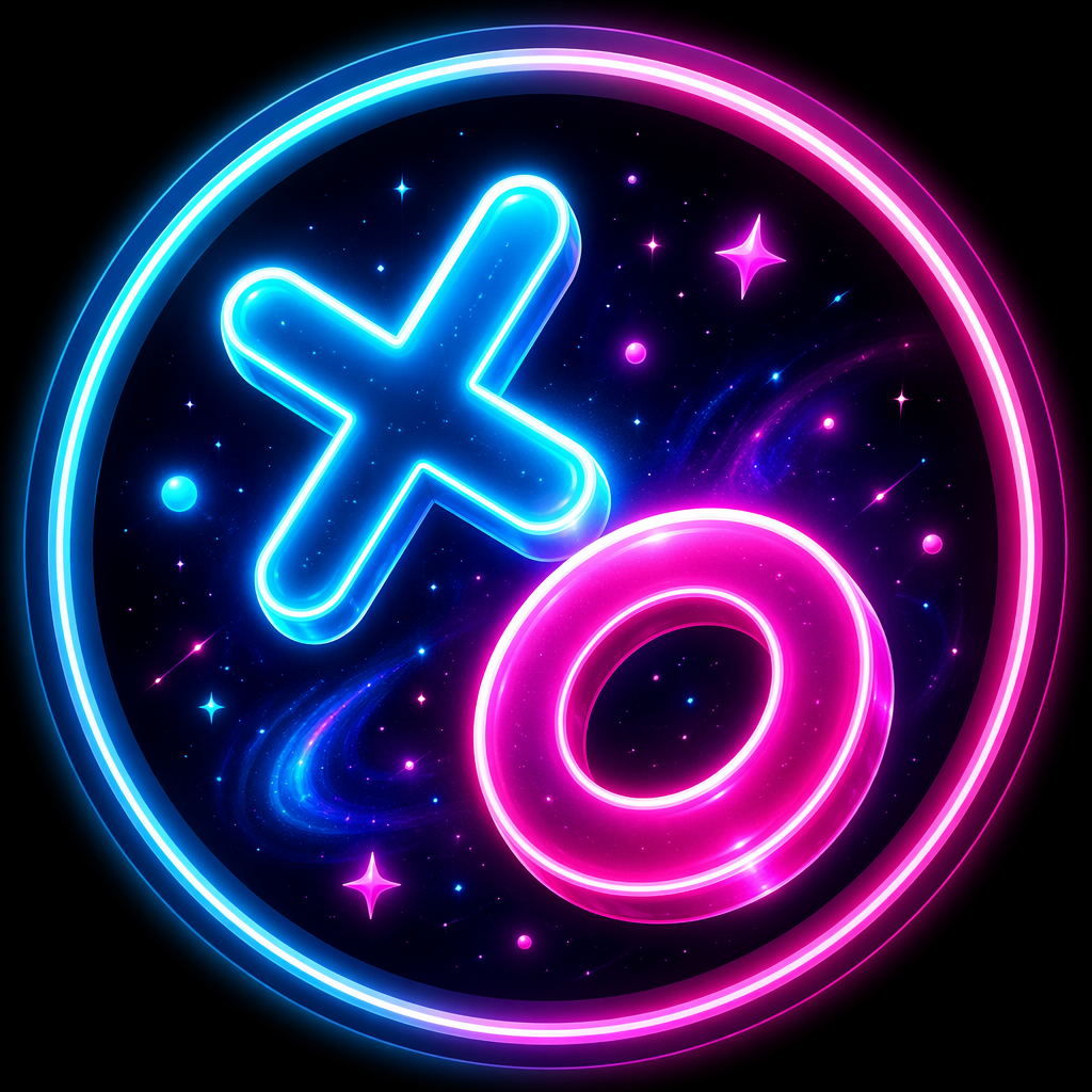 Tic Tac Toe neon icon